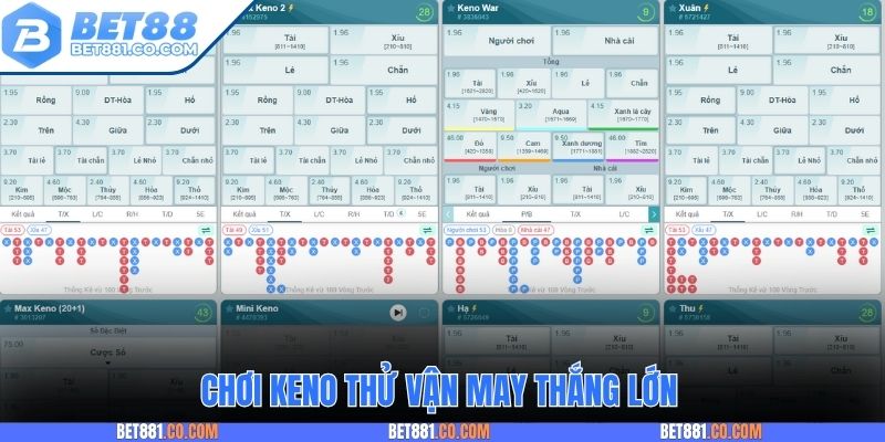 Chơi Keno thử vận may trúng lớn ầm ầm
